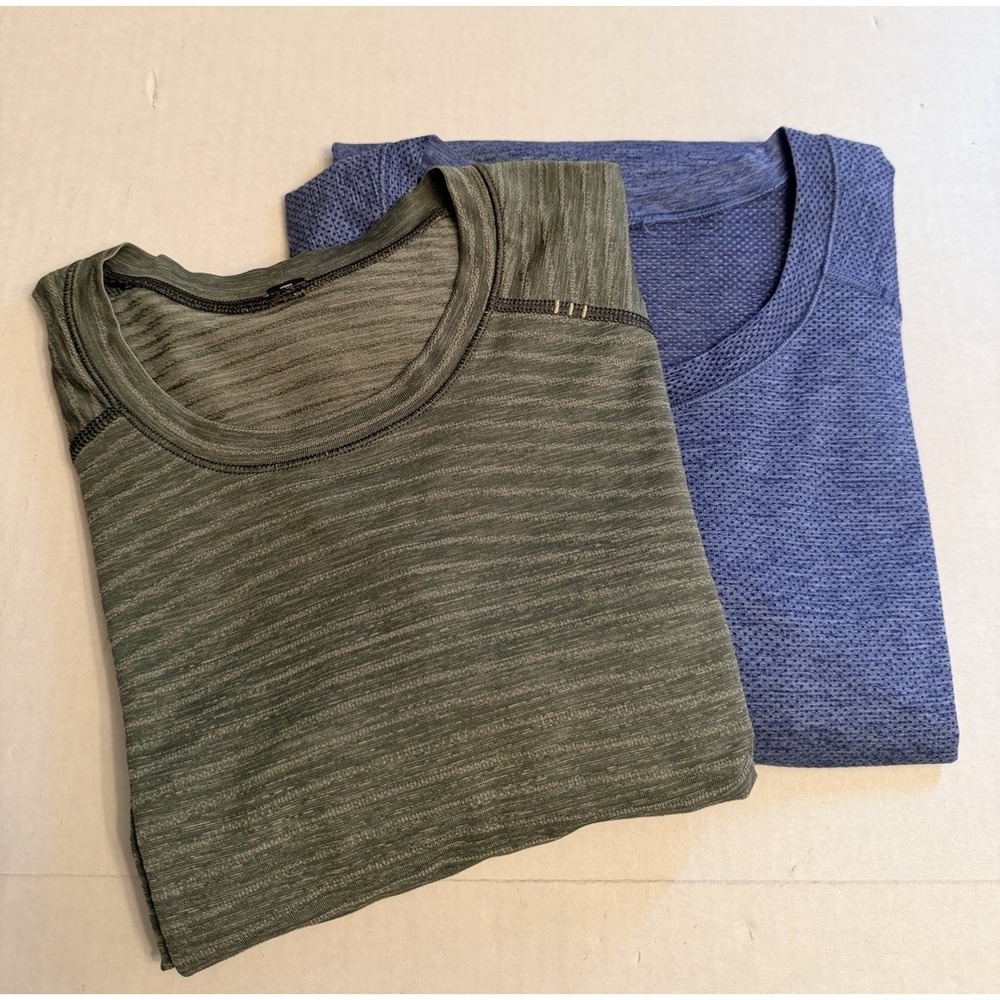 Lululemon Lot Of 2 Men's XL Metal Vent Tech 2.0 Short Sleeve T-Shirts Green Blue
